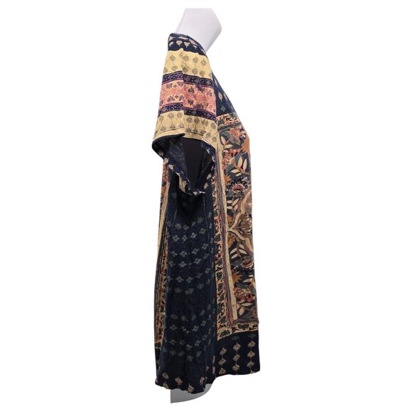 LUCKY BRAND Women's 1X Navy Blue Persian Carpet Rug Boho Lightweight Graphic Tee - Picture 6 of 15